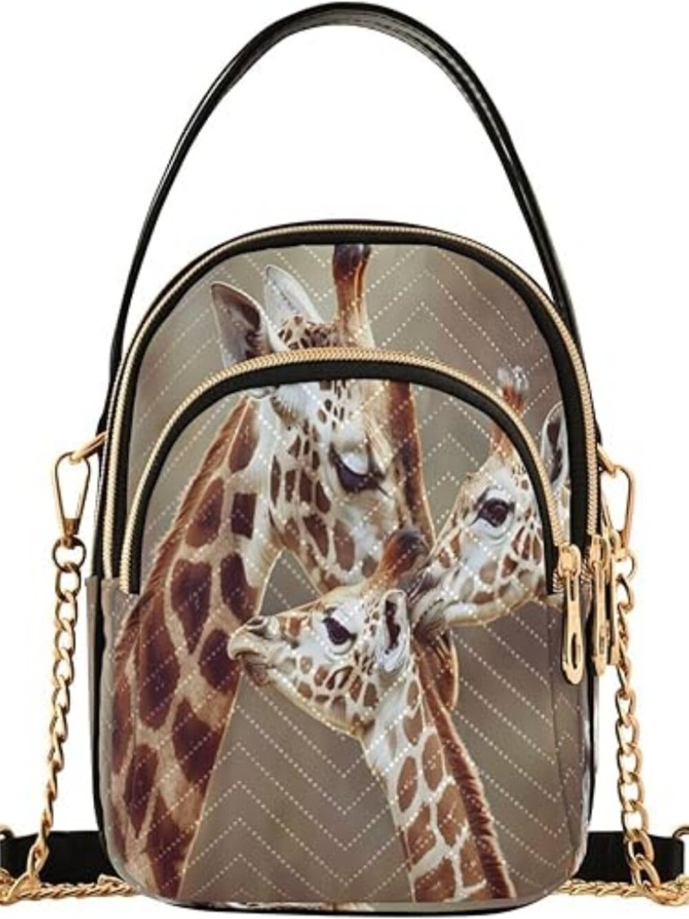Quilted Giraffe Crossbody Bag for Women – Small Travel Phone Purse